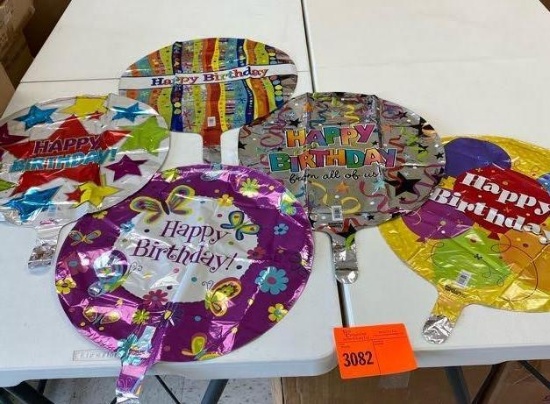 2 BIRTHDAY BOLD AND WAVY 18" (101) 6 HAPPY BDAY BUTTERFLIES FOIL 18" (96) 4 HAPPY BDAY FROM ALL FOIL