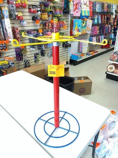 1 Countertop spinning display stand Red/Yellow/Blue