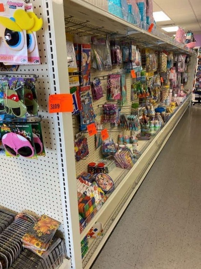 Gondola Pegboard shelving double sided with bottom shelves. Six 48" double sided sections for a