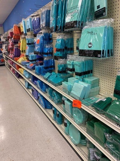 Wall Pegboard Shelving 84" Tall x 48" wide. 7 continuous sections for a total length of 28ft.