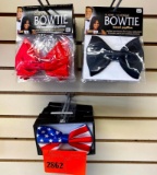 5 Bowtie W/ Strap- Patriotic 11 Bowtie Black W/Elastic 12 Clip On Bow Tie Red