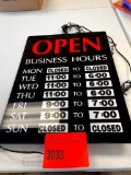 1 Light up Open sign with reusable stickers