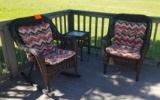 2 Wicker Chairs and Table