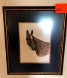 Signed Original French Horse Lithograph 24 x 26 Customer Framed, Museum mounted in acid fee mat