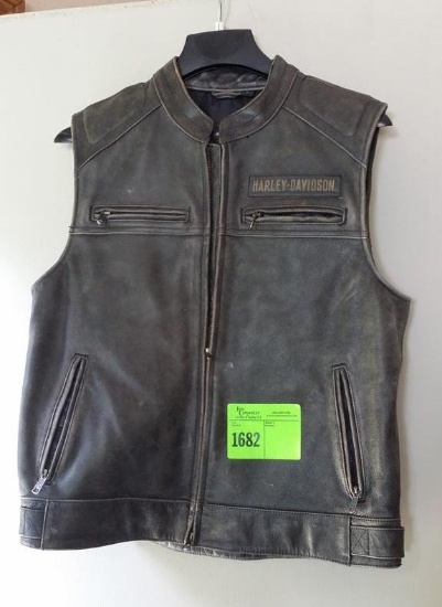 Harley Davidson Leather Vest Leather, Men's Large