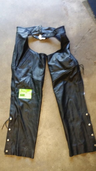 MAS Leather Motorcycle Chaps Sz M