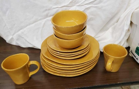 Pier 1 Set of Dishes-Yellow