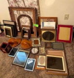 Picture Frames and 2 Wooden Hearts