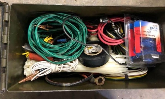 Box of wire ties, electrical, misc