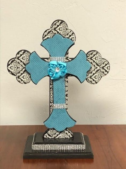 Turquoise and Black Cross