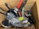 Pots and Skillets, Many Faberware Knives,Silverware Set