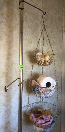 Bathroom Hanging Basket and Pole