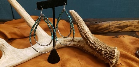 Navajo Hoop Pearl Earrings