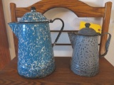 ANTIQUE ENAMELWARE COFFEE POT