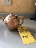 VINTAGE OLD ANTIQUE WEEPING GOLD TEAPOT