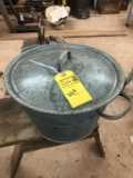 OLD STONEWARE POT WITH LID