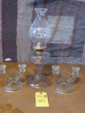 Vintage Glass and Oil Lamp