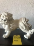 antique white Foo Dog Lion Figurine Statue