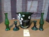 VINTAGE EMERALD GREEN GLASS