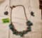 Turqoise beaded necklace with earrings