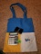 canvas bag calculator and playing cards