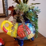 Colorful Elephant Pottery and arrangement
