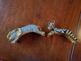 Animal Pin Bling Zebra and Elephant.