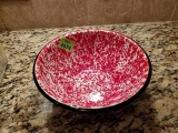 Red speckled bowl