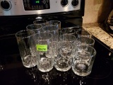 12 clear drinking glasses