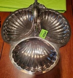 silver snack 3 part snack tray
