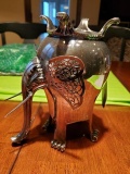Silver teapot Art-Elephant sculpture