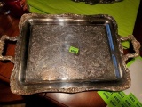 silver serving tray approx 18 in wide- Wm Rogers