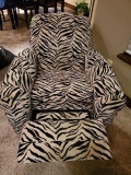 Zebra print recliner