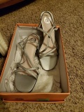 Silver Donna Lawrence sz 7.5 strappy heels