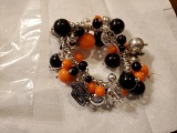 Stretchy beaded OSU bracelt