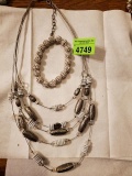 Necklace and braclet bundle-silver