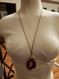 Natural Geode pendant necklace