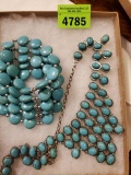 turquoise beaded necklace and bracelet.