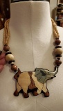 Elephant necklace and matching earrings.