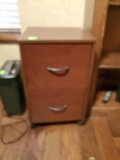 Wood filing cabinet on wheels