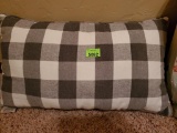 Black and white plaid pillow