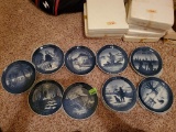 24 Blue China Christmas Collection Plates