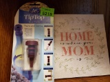 tiptop wine cork and Home is where mom is sign
