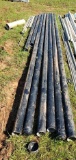 Six 4 inch x 20 ft long black iron pipe