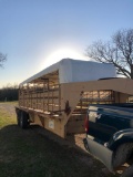 20' neck over cattle trailer. All lights work. Floor is good and tarp is fairly new...