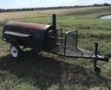 Large 6 foot Charcoal Grill on Trailer