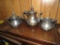 Old Vintage Antique Quadruple Plate Teapot with Cream and Sugar dish