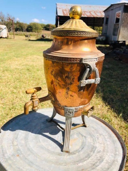 Copper Urn with brass accents