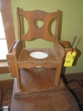 Vintage Wood Childrens Potty Chair