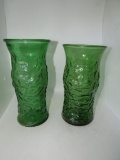 Antique Old Vintage Green EO Brody Co Vases